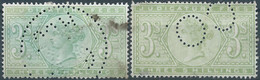 Great Britain-ENGLAND,Queen Victoria,1870-1800 Revenue Stamp Tax Fiscal,JUDICATURE FEES,3 Shillings,PERFIN - Used - Fiscales