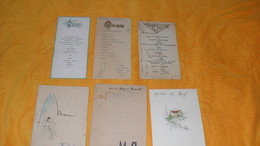 LOT 6 MENUS ANCIENS DIFFERENTS... - Menus