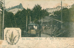 Trois Epis Niedermorschwihr Pèlerinage Gruss Tram Cure Hôtel Blé Vosges CPA 68 Haut Rhin Ed Lautz 1908 Timbre Décollé - Trois-Epis