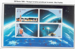 HONG KONG 1986 - SPAZIO - COMETA DI HALLEY  - FOGLIETTO - MNH/** - Unused Stamps