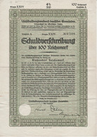 DEUTSCHES REICH 100 Reichsmark NOV.1933 Schuldverschreibung VERBAND DEUTSCHER GEMEIDEN No 07509 - Otros & Sin Clasificación