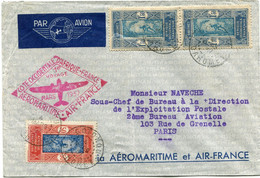 DAHOMEY LETTRE PAR AVION DEPART COTONOU 4 MARS 37 DAHOMEY POUR LA FRANCE - Cartas & Documentos