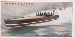 Yachts & Motor Boats 1931 - 25 Miss America VIII - Ogdens  Cigarette Card - Original  - Ships - Sealife - Ogden's