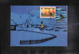 Greenland / Groenland 1999 Interesting Postcard With Christmas Label - Storia Postale