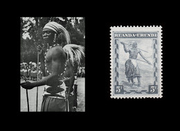 1931 * RUANDA-URUNDI = RU 104 MH WATUTSI DANCER / PHOTO CARD FOR FREE [ 12,5 X 9,5 Mm ] - Ruanda Urundi