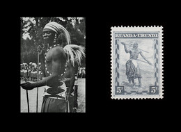 1931 * RUANDA-URUNDI = RU 104 MH WATUTSI DANCER / PHOTO CARD FOR FREE [ 12,5 X 9,5 Mm ] - Nuovi