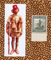 1942 ** RUANDA-URUNDI = RU 140 MNH FORCE PUBLIQUE SOLDIER / PHOTO CARD FOR FREE [ 10,5 X 11,4 Mm ] - Ongebruikt