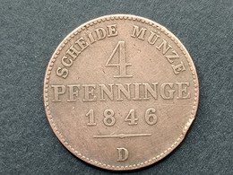 Germany Prussia 4 Pfennig 1846 D - Petites Monnaies & Autres Subdivisions