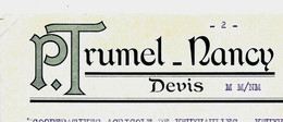 1932 ENTETE P. TRUMEL Nancy MACHINES OUTILS INDUSTRIE MECANIQUE =>Coopérative Agricole De Veuxhaulles B.E.V.HISTORIQUE - 1900 – 1949