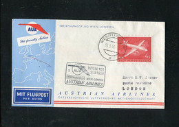 "OESTERREICH" 1958, AUA-Erstflugbrief "Wien-London" (12/72) - Premiers Vols AUA