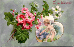 Valentine's Day Young Angel And Flowers 1908 - Saint-Valentin
