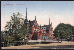 Deustchland - 1924 - Poskarte - Flensburg - Staatsbahhof - Flensburg