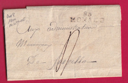 MARQUE CONQUIS 85 MONACO TEXTE MILITAIRE AN 8 1800 POUR SOSPEL ALPES MARITIMES LETTRE COVER - 1792-1815: Départements Conquis