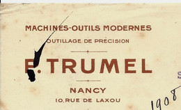 1931 ENTETE P. TRUMEL Nancy MACHINES OUTILS INDUSTRIE MECANIQUE =>Coopérative Agricole De Veuxhaulles B.E.V.HISTORIQUE - 1900 – 1949