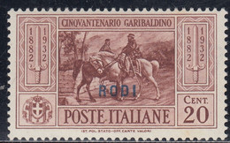 1932 Giuseppe Garibaldi 1 Valore Sass. 21 MNH** Cv 70 - Egée (Rodi)