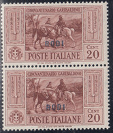 1932 Giuseppe Garibaldi 2 Valori Sass. 21 MNH** Cv 140 - Egée (Rodi)