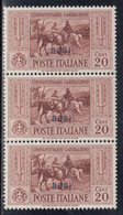 1932 Giuseppe Garibaldi Blocco Di 3 Valori Sass. 21 MNH** Cv 420 - Aegean (Rodi)