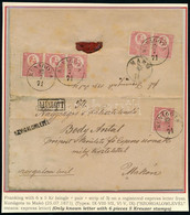 1871 Ajánlott Expressz Levél Kőnyomat 6 X 5kr Bérmentesítéssel "KUNÁGOTA" - "MAKÓ", Hátoldalán Hibátlan 3-as Csík és Egy - Other & Unclassified