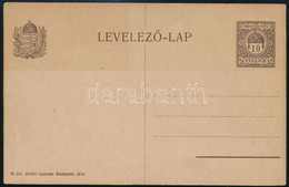 1918 10f Díjjegyes Levelezőlap Próbanyomat Vörös Helyett Barna Színben / Proof In Brown Colour - Other & Unclassified