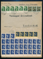 1945.11.09. Ajánlott Távolsági Levél 44 Bélyeggel 60P Bérmentesítéssel "DUNAFÖLDVÁR" - "SZEKSZÁRD" Kiállítási Célból Szé - Other & Unclassified