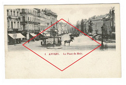 Vroege Postkaart Anvers La Place De Meir Koets Paardentram Antwerpen Reclame Publicite Chocolat Suchard Chocolade - Antwerpen