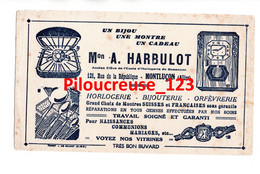 03 Allier - MONTLUCON - BUVARD - " Maison A. HARBULOT Horlogerie Bijouterie Orfèvrerie 121 Rue De La République " - RARE - S