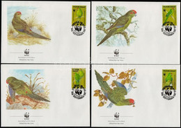 1987 WWF Papagájok Sor 4 FDC-n Mi 421-424 - Other & Unclassified