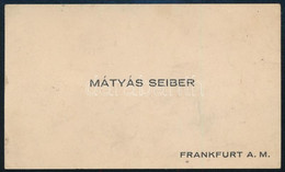 Cca 1930 Seiber Mátyás (1905-1960) Zeneszerző, Tanár Névjegykártyája. Seiber Ezen Időben A Frankfurti Hoch Konservatoriu - Other & Unclassified