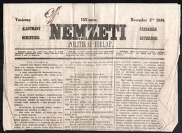 1848 A Nemzeti C. Politikai Napilap 152. Száma. Benne A Bécsi Forradalom Bukásáról 4p. - Unclassified