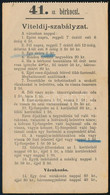 1893 Szeged, 41. Sz. Bérkocsi Viteldíj-szabályzat, 15x8 Cm - Unclassified