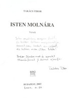 Takács Tibor: Isten Molnára. Versek. Bp., 2003., Bíró Family. Kiadói Papírkötés.   A Szerző, Takács Tibor (1927-2014) Tá - Unclassified