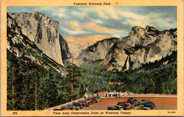California Yosemite National Park View From Obsewrvation Point At Wawona Tunnel Curteich - Yosemite