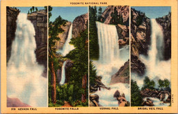 California Yosemite National Park Nevada Yosemite Vernal And Bridal Veil Falls Curteich - Yosemite