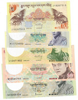 SET Bhutan 5, 10, 20, 50 & 100 Ngultrum 2013-2020 UNC - Bhutan