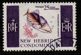 New Hebrides British, 1963-67  Definitive 25c Striped Trigger-fish, Used - Other & Unclassified