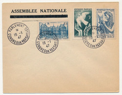 FRANCE - Enveloppe En-tête Non Adressée, Affr Composé, Cachet "Parlement Congrès De Versailles 16/1/1947" - Gedenkstempel