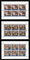 Vatican 1991 Mi# H-Blatt 2-4 Used - 3 Sheets Of 6 (3 X 2) - Paintings Of The Sistine Chapel - Usados