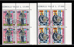 Vatican 1992 Mi# 1058-1059 Used - Set In Blocks Of 4 - St. Giuseppe Benedetto Cottolengo - Oblitérés