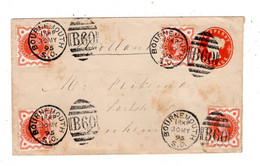 1895, Half Penny, 4 Stamps On Stationary  Half Penny , Right Rate To Netherlands - Storia Postale