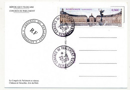 FRANCE - CPM. Affr 0,56E Bordeaux - Obl Congrès Du Parlement 22/6/2009 - Versailles" / Aile Du Midi Chateau Versailles - Gedenkstempels