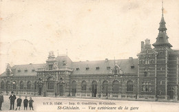 CPA - Belgique - Saint Ghislain - Vue Extérieure De La Gare - Animé - Précurseur - Oblitéré Saint Ghislain 1909 - Saint-Ghislain