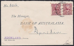 NEW ZEALAND 1898 2d PEMBROKE X2 LONDON PRINT RPO DN-N COMMERCIAL BANK COVER - Covers & Documents