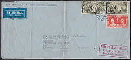 NEW ZEALAND 1937 SAMOAN CLIPPER FLIGHT COVER 2s COOK X2 Plus 6d CORO FRANKING - Lettres & Documents