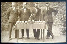 Cpa Carte Photo Joueur De Boules Avec Leur Trophée   LANR20 - Jeux Régionaux