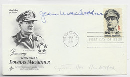 ETATS UNIS USA FDC LETTRE COVER DOUGLAS GENERAL MAC ARTHUR NORFOLK JAN 1971 SIGNATURE MISS MAC ARTHUR - 1971-1980