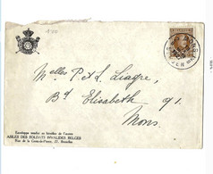Oblitération "Mons" Sur Enveloppe Vendue Au Bénéfice De L'oeuvre "Asiles Des Soldats Invalides Belges" - 1922-1927 Houyoux