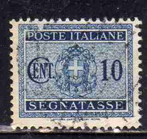 ITALIA REGNO ITALY KINGDOM 1934 SEGNATASSE TAXES POSTAGE DUE TASSE STEMMA CON FASCI COAT OF ARMS 10c USATO USED OBLITERE - Postage Due