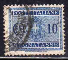 ITALIA REGNO ITALY KINGDOM 1934 SEGNATASSE TAXES POSTAGE DUE TASSE STEMMA CON FASCI COAT OF ARMS 10c USATO USED OBLITERE - Postage Due