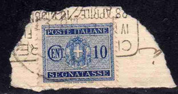 ITALIA REGNO ITALY KINGDOM 1934 SEGNATASSE TAXES POSTAGE DUE TASSE STEMMA CON FASCI COAT OF ARMS 10c USATO USED OBLITERE - Taxe