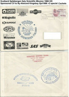 Svalbard Spitzbergen Italy Scientific Mission 1986 Off. Sponsored CV To Ny-Alesund Kingsbay 5jul1986 +2 Special Cachets - Expéditions Arctiques